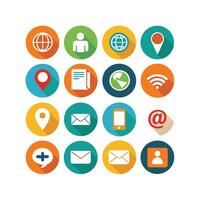 Contact Us icon set collection for websites and mobile applications vector