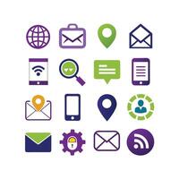 Contact Us icon set collection for websites and mobile applications vector