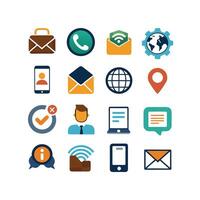 Contact Us icon set collection for websites and mobile applications vector