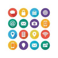 Contact Us icon set collection for websites and mobile applications vector