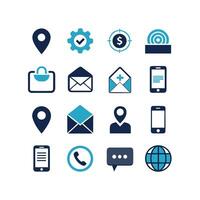 Contact Us icon set collection for websites and mobile applications vector
