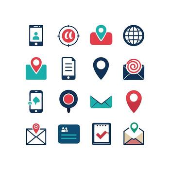 contacto nosotros icono conjunto colección para sitios web y móvil aplicaciones vector