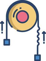 Pulley linear color illustration vector