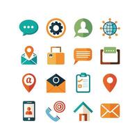 Contact Us icon set collection for websites and mobile applications vector