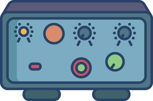 Amplifier box linear color illustration vector