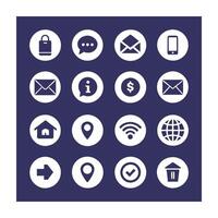 Contact Us icon set collection for websites and mobile applications vector