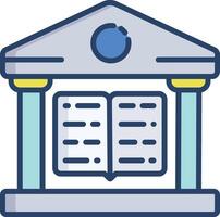 Library linear color illustration vector