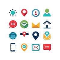 Contact Us icon set collection for websites and mobile applications vector