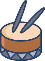 Drums linear color illustration vector