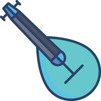 Mandolin linear color illustration vector