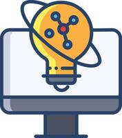 Creative Learning linear color illustration vector