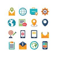 Contact Us icon set collection for websites and mobile applications vector