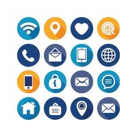 Contact Us icon set collection for websites and mobile applications vector