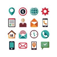 Contact Us icon set collection for websites and mobile applications vector