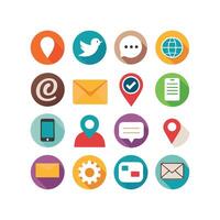 Contact Us icon set collection for websites and mobile applications vector