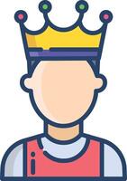 King linear color illustration vector