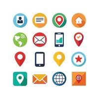 Contact Us icon set collection for websites and mobile applications vector