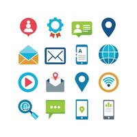 Contact Us icon set collection for websites and mobile applications vector
