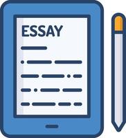 Essay linear color illustration vector
