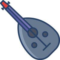 Oud linear color illustration vector