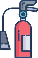extinguisher linear color illustration vector