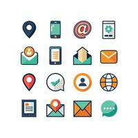 Contact Us icon set collection for websites and mobile applications vector