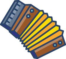 Accordion linear color illustration vector