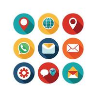 Contact Us icon set collection for websites and mobile applications vector