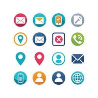 Contact Us icon set collection for websites and mobile applications vector