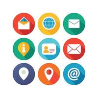 Contact Us icon set collection for websites and mobile applications vector
