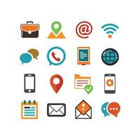Contact Us icon set collection for websites and mobile applications vector