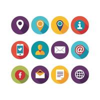 Contact Us icon set collection for websites and mobile applications vector