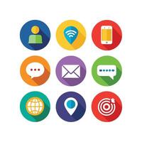 Contact Us icon set collection for websites and mobile applications vector