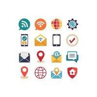 Contact Us icon set collection for websites and mobile applications vector
