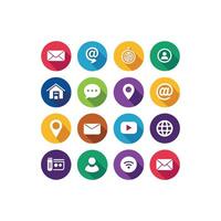 Contact Us icon set collection for websites and mobile applications vector