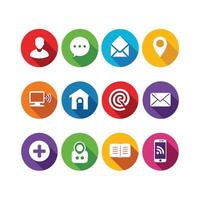 Contact Us icon set collection for websites and mobile applications vector