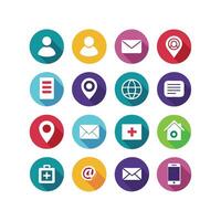 Contact Us icon set collection for websites and mobile applications vector