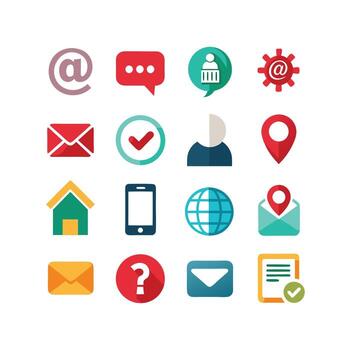 contacto nosotros icono conjunto colección para sitios web y móvil aplicaciones vector