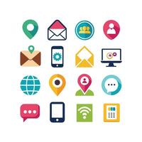 Contact Us icon set collection for websites and mobile applications vector