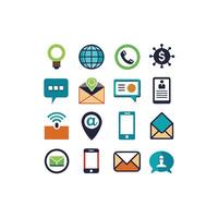 Contact Us icon set collection for websites and mobile applications vector