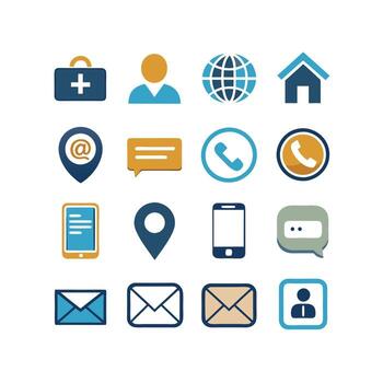 Contact Us icon set collection for websites and mobile applications vector