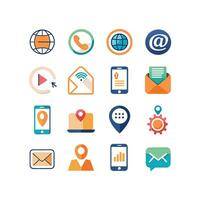 Contact Us icon set collection for websites and mobile applications vector