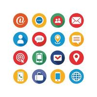 Contact Us icon set collection for websites and mobile applications vector