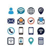 Contact Us icon set collection for websites and mobile applications vector