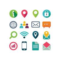 Contact Us icon set collection for websites and mobile applications vector