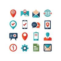 Contact Us icon set collection for websites and mobile applications vector