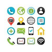 Contact Us icon set collection for websites and mobile applications vector