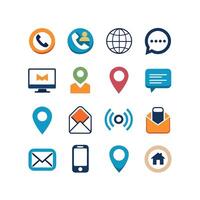 Contact Us icon set collection for websites and mobile applications vector