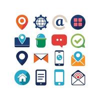 Contact Us icon set collection for websites and mobile applications vector