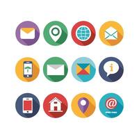 Contact Us icon set collection for websites and mobile applications vector